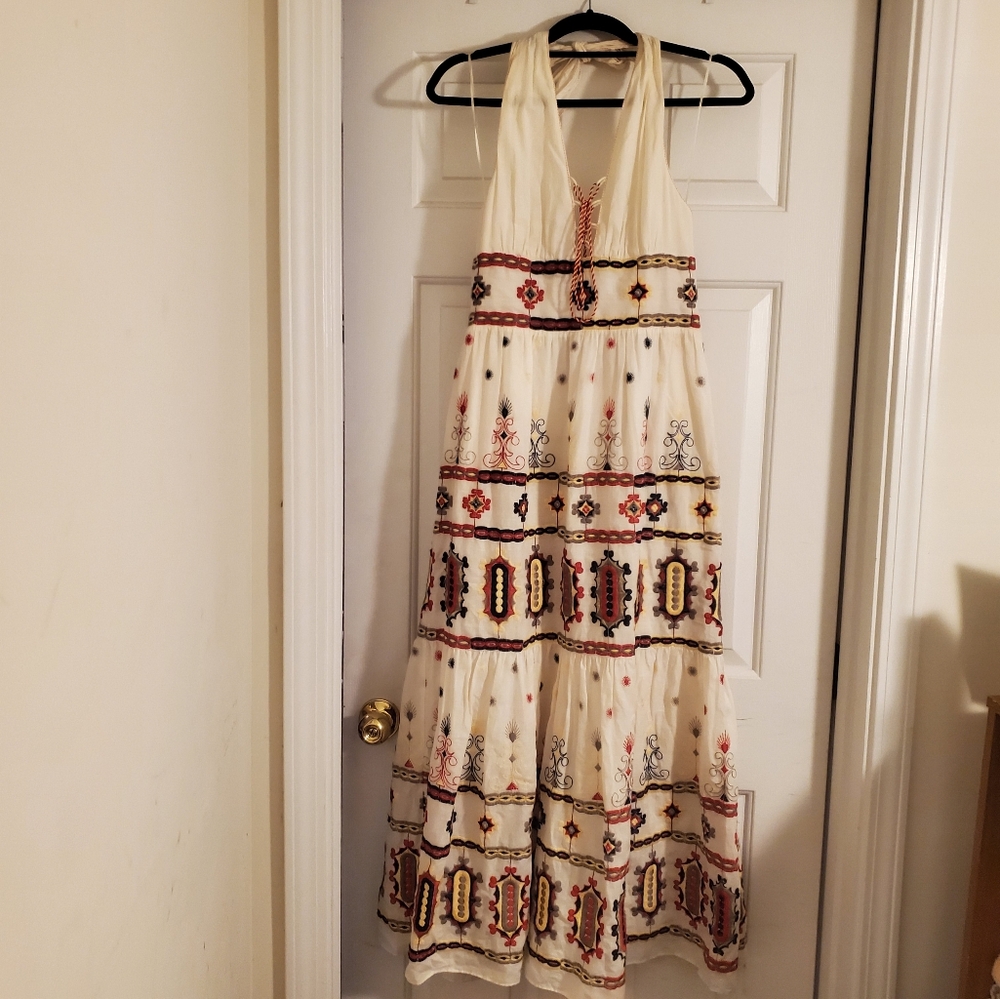 Cream Chelsea and Violet Halter sundress